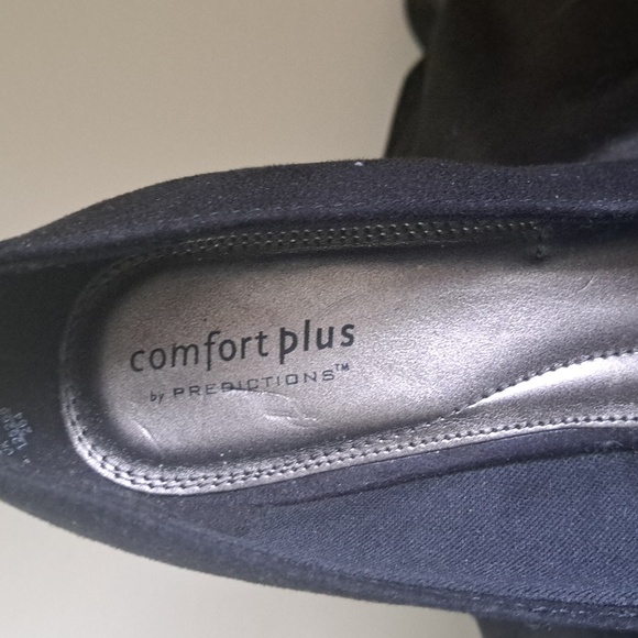 NEW Suede black slip on CASUAL WOMAN'S HIGH HEEL PLATFORM - Picture 3 of 7